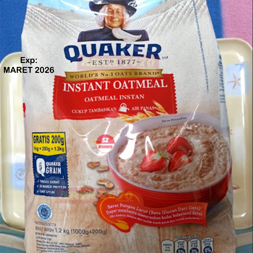 

[PROMO 1.1] Quaker Instant Oatmeal 1200gr EXP 03.2026 Cocok untuk GYM dan DIET - Harga Termurah