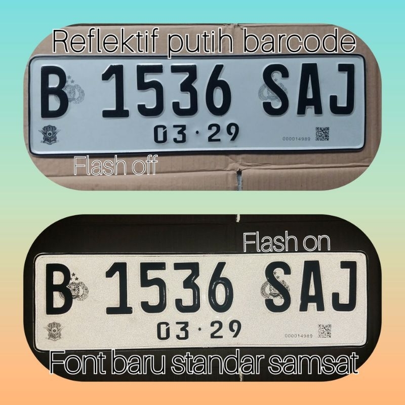 PLAT/NOMOR/MOBIL/REFLEKTIVE/REFLEKTIF/BARCODE
