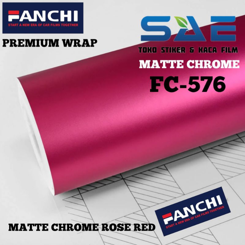 Sticker Skotlet Pink Magenta Doff Fanchi Matte Chrome Rose Red Original Berperekat Premium L-50Cm