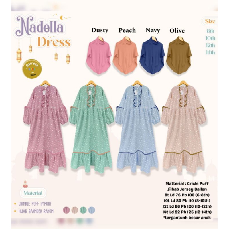 [ata.id kids] Nadella Gamis Muslim Anak Perempuan BY QAIREEN