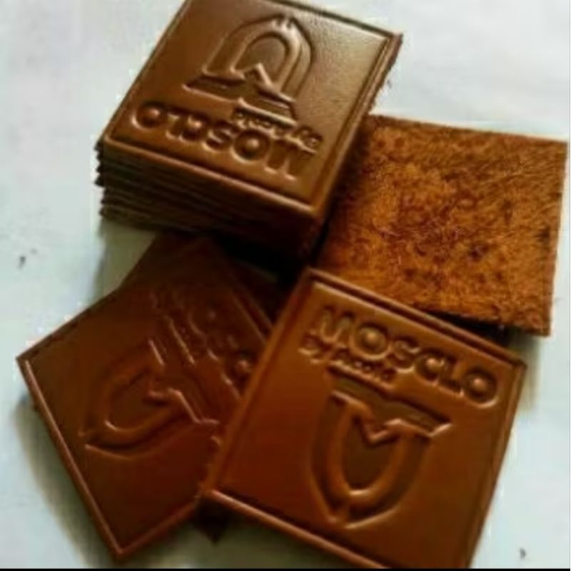 

label kulit sapi asli ukuran 5x8 cm