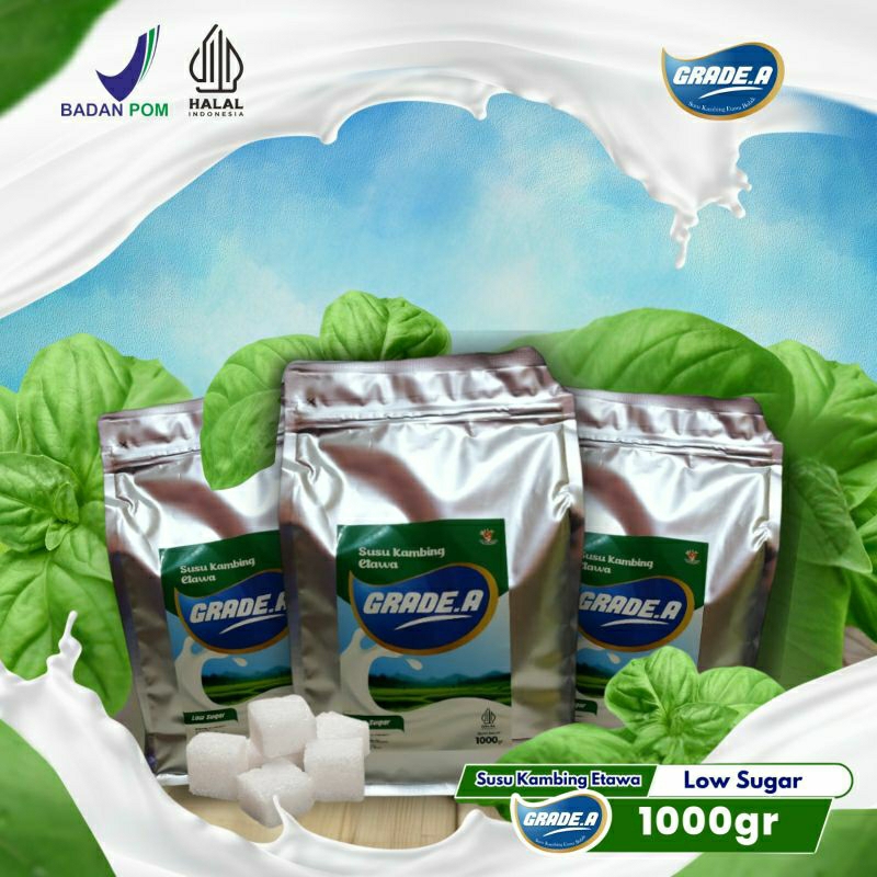 

SUSU KAMBING ETAWA GRADE A VARIAN LOW SUGAR KEMASAN 1KG