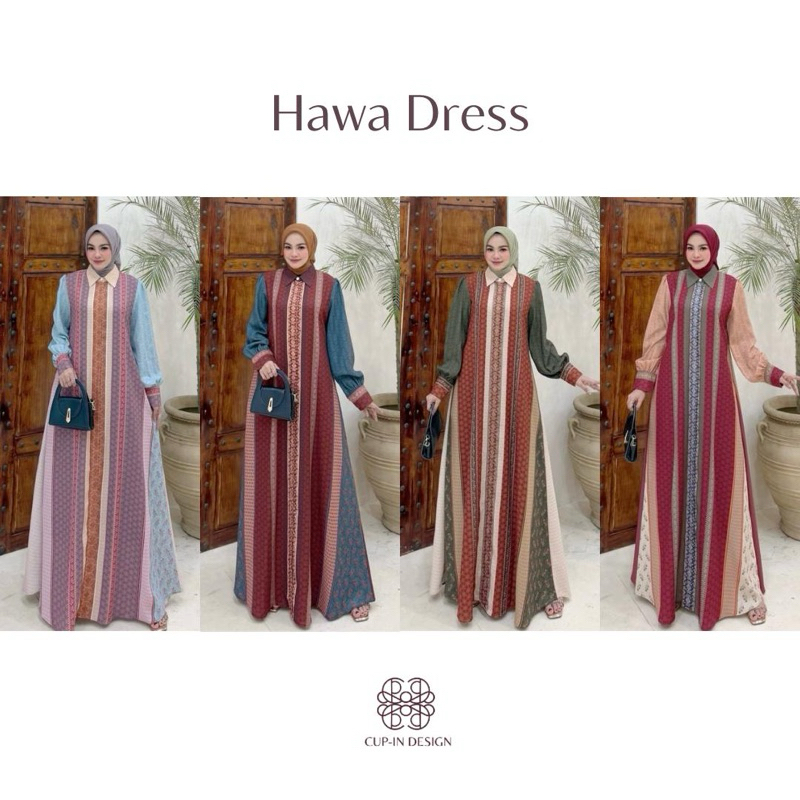 HAWA DRESS BY CUPIN DESIGN / DRESS SYARI / GAMIS LEBARAN / DRESS MUSLIMAH / BAJU SYARI BRANDED / GAM
