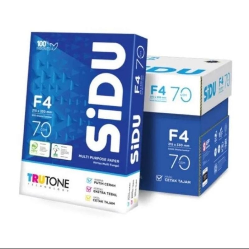 

Kertas HVS F4 SIDU 70 gsm 1 RIM (500 lbr)