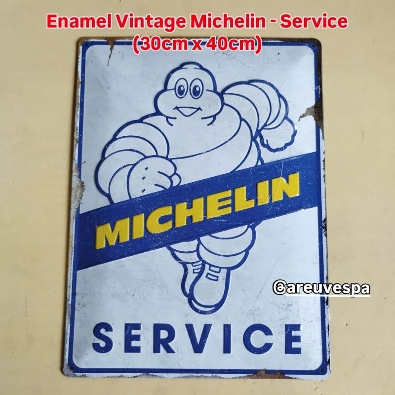 Enamel Vintage Michelin - Service (30 cm x 40cm)