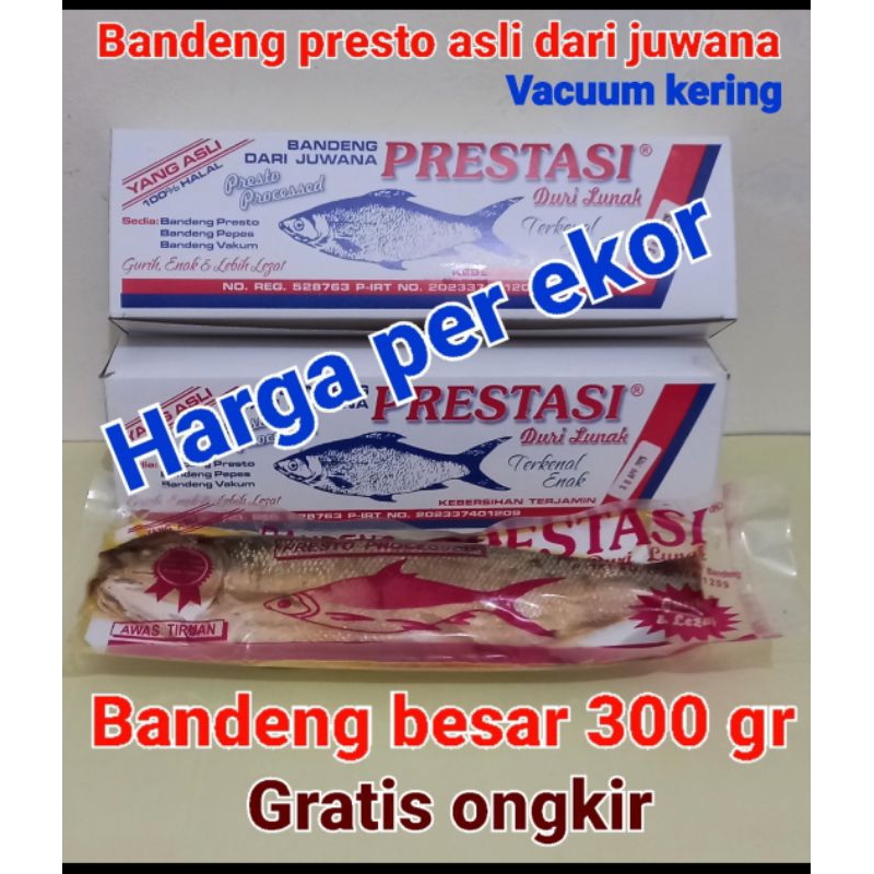 

POO 99, Bandeng presto jumbo " Prestasi ", 100% halal, kemasan vacuum ( isi 1 ekor Bandeng jumbo ), berat ikan +- 275 - 300 gr