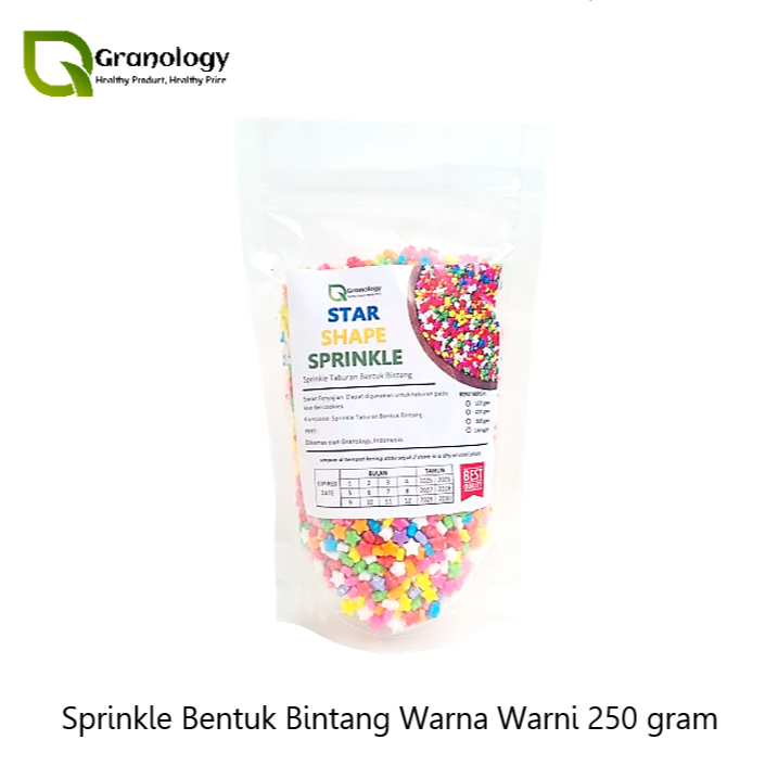 

Sprinkle Bentuk Bintang / Star Sprinkle (250 gram) by Granology
