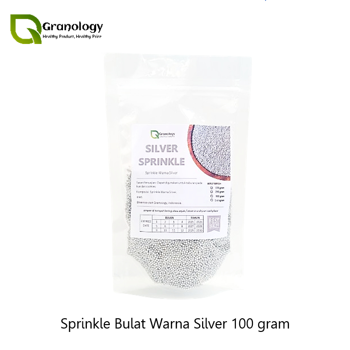 

Premium Sprinkle Bulat Silver / Silver Sprinkle (100 gram)