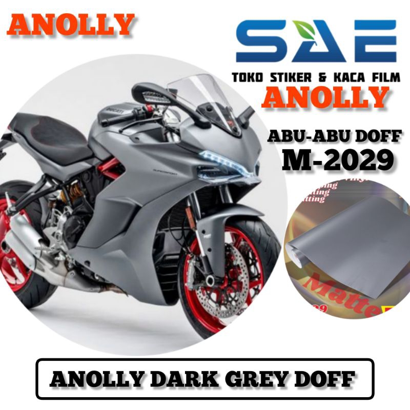 Skotlet Abu Dark Grey Doff Matte Chrome Sticker Motor