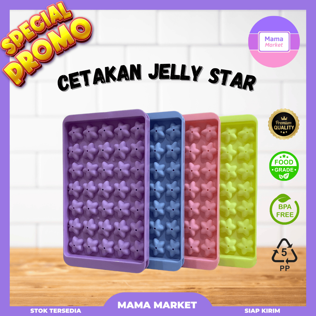 [JUMBO] Cetakan Jelly BINTANG Star / Molding Star Jumbo 35 Lubang / Cetakan Es Batu Bintang / Cetaka