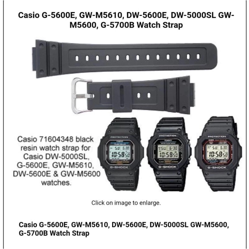 STRAP G-SHOCK DW5600 DW 5000SL DW 5600E DW 5700 DW 5750 G 5600 GW M5600 GW M5610 Casio sdh dpt sepas