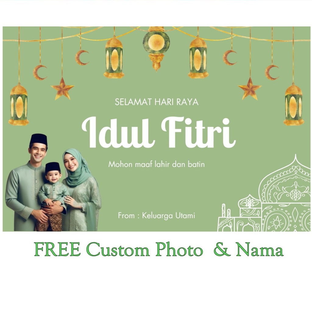 

Stiker Lebaran Selamat Idul Fitri Custom Photo & Nama - Stiker Parcel Lebaran Praktis Tinggal Tempel