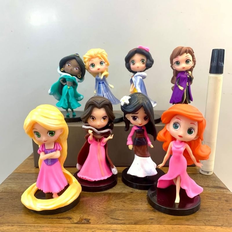 mainan static figureqposket princess disney mulan frozen anna elsa mulan belle petit alice snow whit