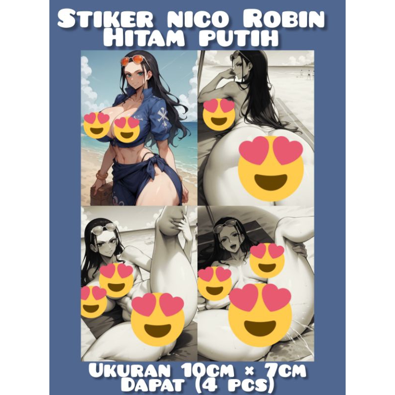 

Stiker Nico Robin Hitam Putih ukuran 10cm x 7cm (4 Pcs)