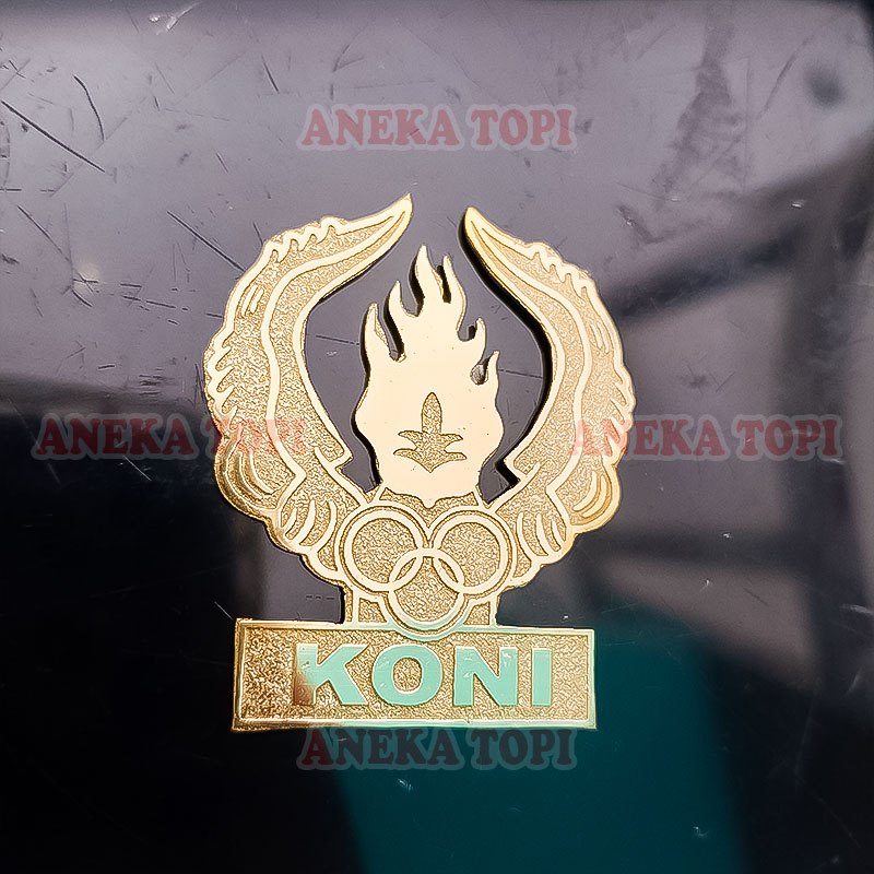 Pin Logo Koni Bros Komite Olahraga Nasional Indonesia Lencana KONI Warna Gold - Aneka Topi