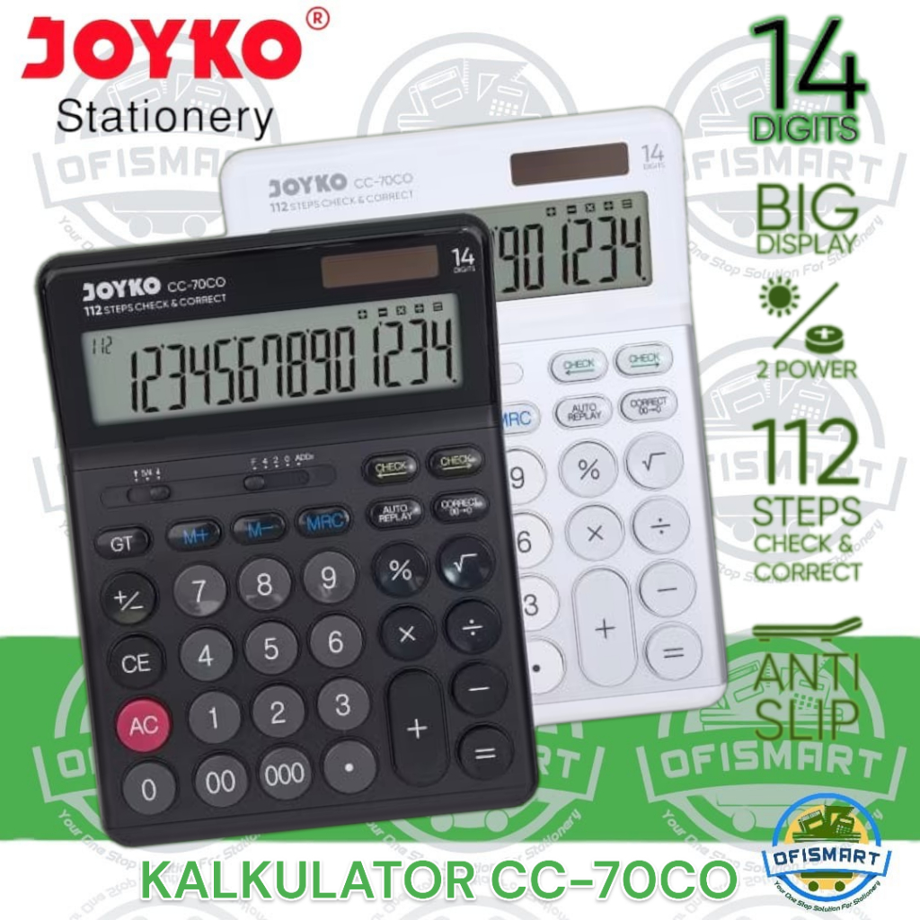 

Joyko Kalkulator Check & Correct Ulang Calculator 14Digits | CC-70CO