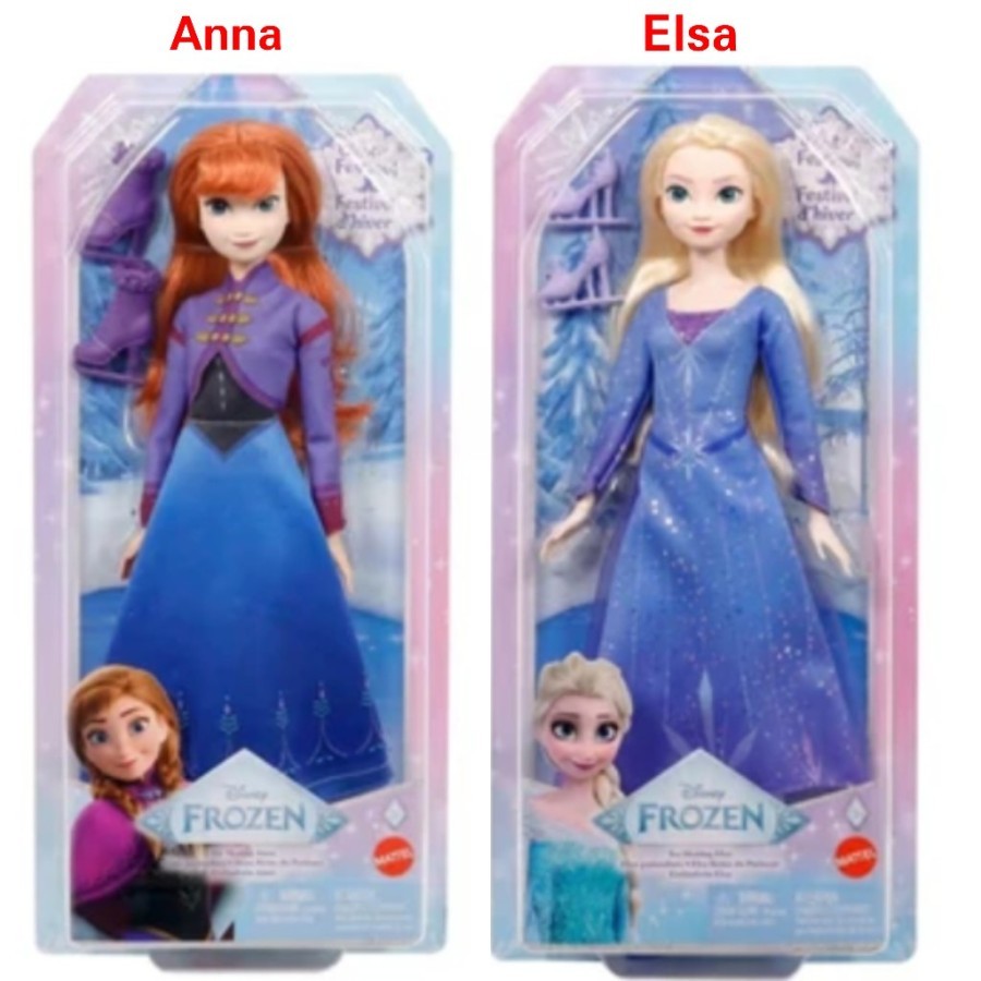 Boneka Disney Frozen Ice Skating Elsa or Anna Doll Winter Festival - Mainan Boneka Anak Perempuan