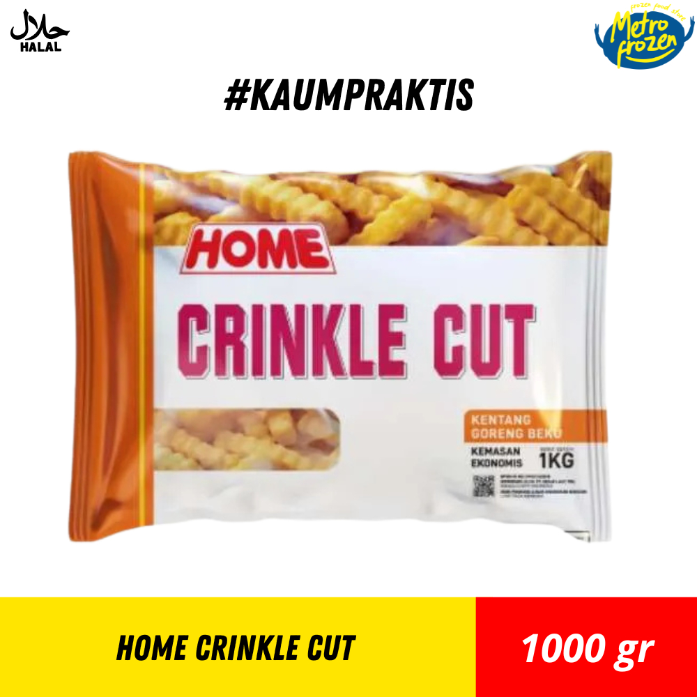 

HOME French Fries Crinkle Cut 1kg //kentang goreng beku //kentang goreng keriting