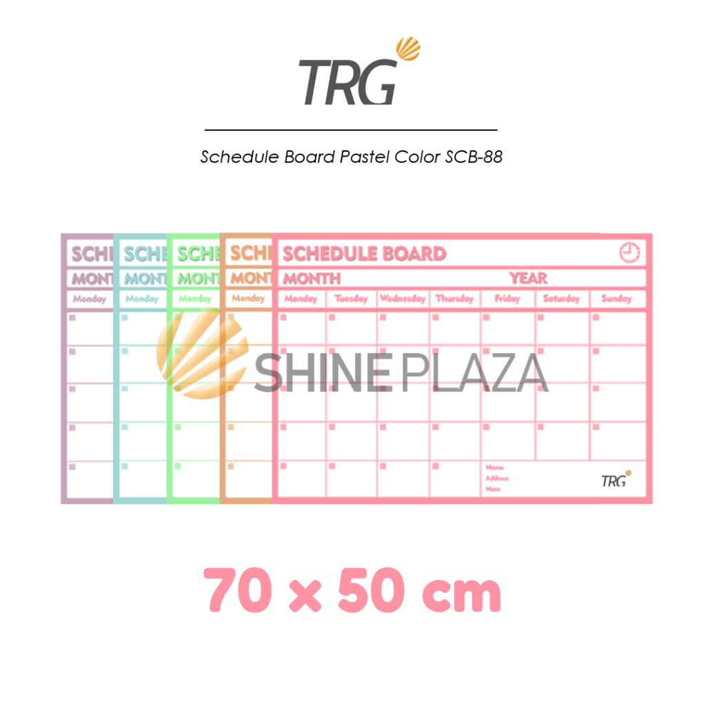 

TRG Schedule Board Basic Pastel Color SCB-88 - Papan Jadwal Whiteboard Flexible Monthly Planner White Board TRG
