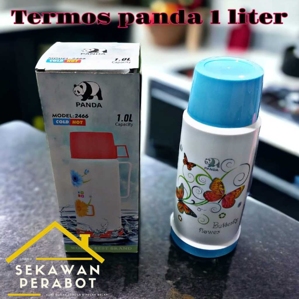 TERMOS AIR PANAS 1000 ML PLASTIK TABUNG KACA MERK PANDA