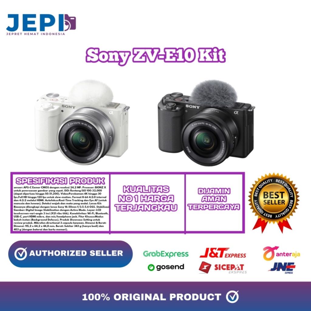 Sony ZV-E10 / Sony Zv-e10 kamera mirrorels garansi resmi