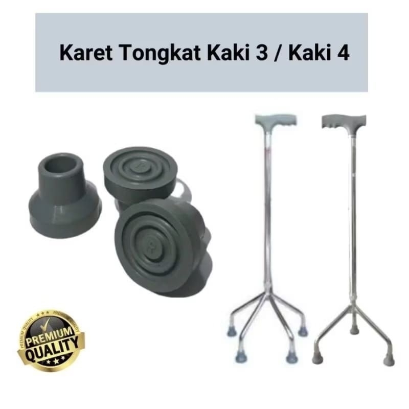 Karet Tongkat Kruck/Alas Karet Tongkat Kaki 3 & 4 - Awet, Anti Slip, Karet Berkualitas