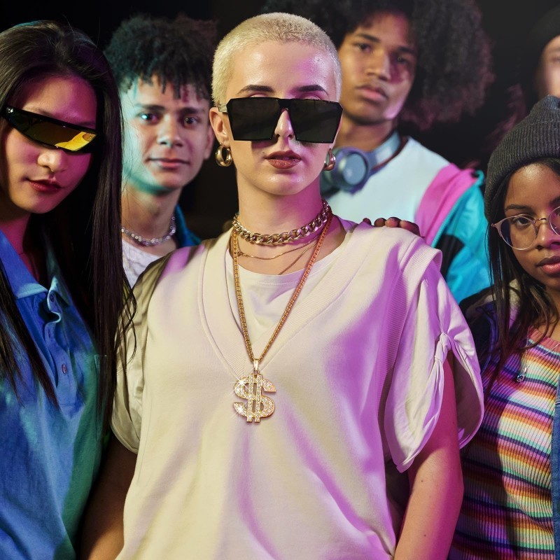 Dollar Pendant Necklace Gold Dollar Necklace Kalung Cincin Hip Hop Jumbo Kalung Dollar Emas