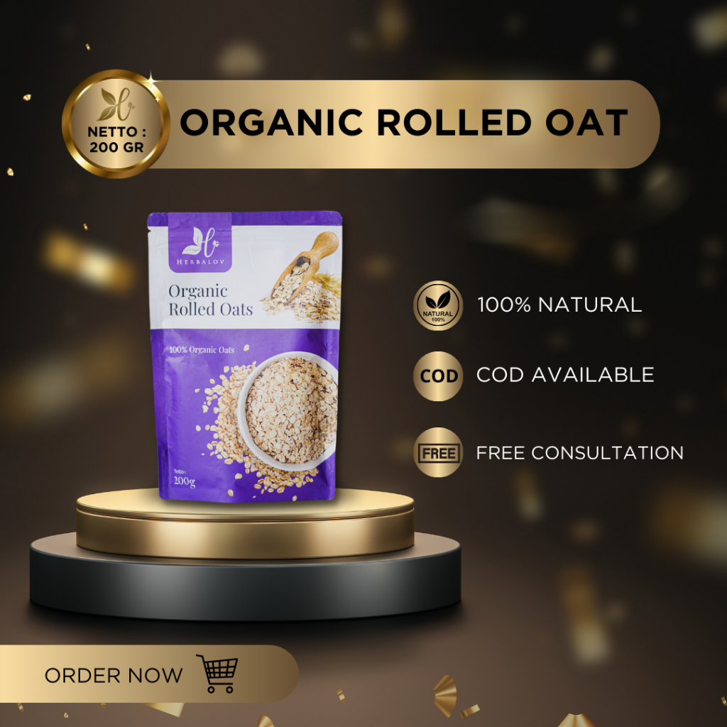 

ROLLED OAT HERBALOV | OAT ORGANIK | OAT UTUH UNTUK DIET