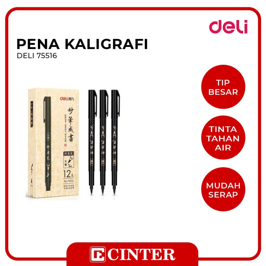 

DELI - PERLENGKAPAN KALIGRAFI / PULPEN / PENA KALIGRAFI 75516 BLACK
