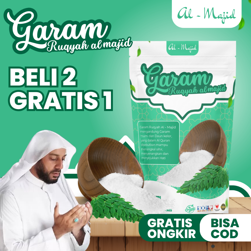 

Garam Ruqyah Beli 2 Gratis 1 250Gr - Ampuh untuk Sihir, Gangguan Jin, garam ruqyah asli