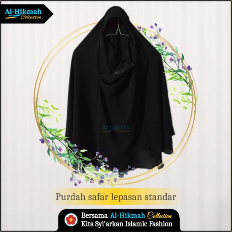 Cadar Rits Purdah Safar Lepasan Al Hikmah Collection | Purdah Safar Lepasan Siffon | Cadar Resleting
