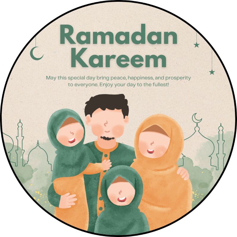 Stiker Toples Cookies Lebaran Idul Fitri diameter 6cm