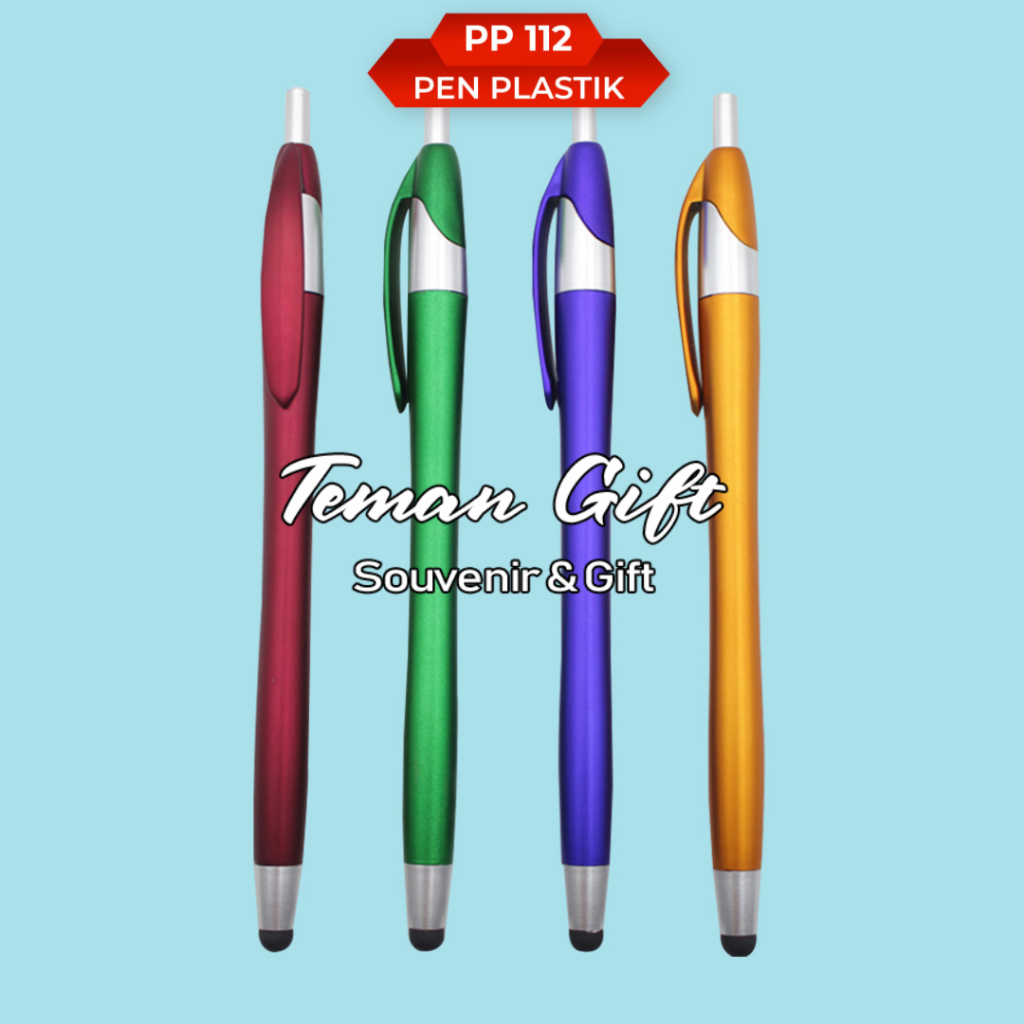 

Pulpen Touch Screen Souvenir Custom Pen Plastik Logo Brand PP 112 S