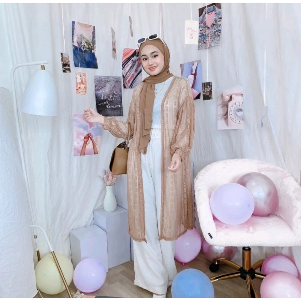 Jasmin Long Outer Cardigan Lace/ busana pantai