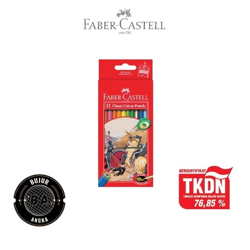 

(PER PACK) PENSIL WARNA / COLOUR PENCIL FABER CASTELL CLASSIC SET 12 PANJANG (TKDN)