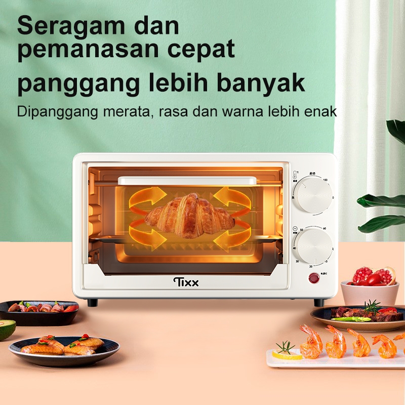 Tixx Oven Listrik Low Watt 600 Watt Kapasitas 15L/30L Pemanggang Roti Breakfast Maker Oven Serbaguna