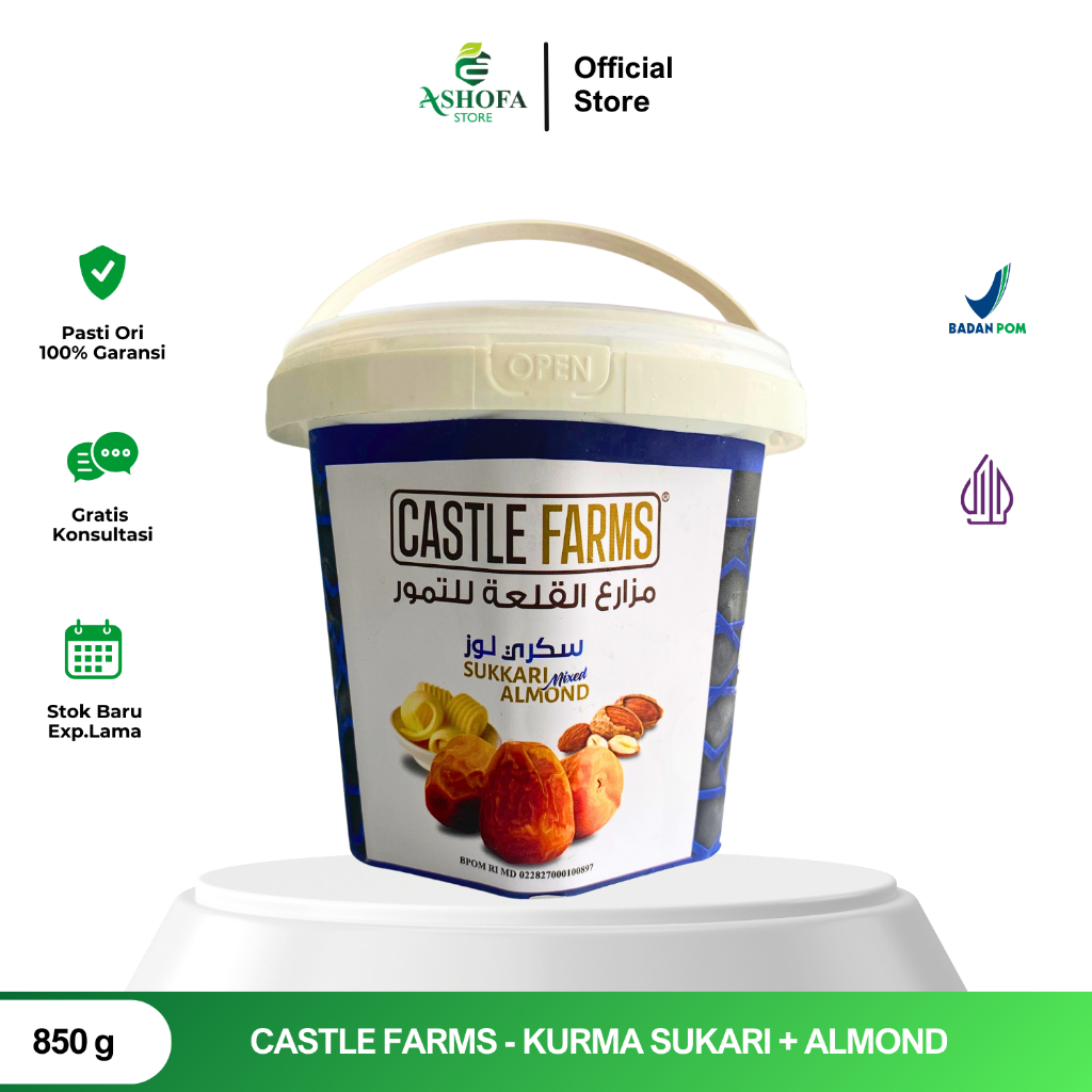 

Kurma Sukari Almond Butter Premium Castle Farms Asli Original 850gram Sukari Ember