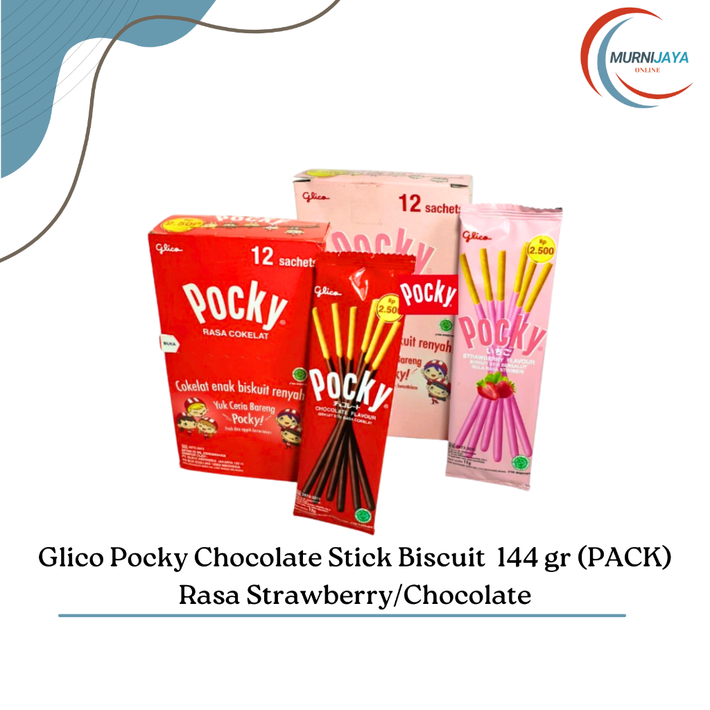 

Glico Pocky Stick Biskuit 144 gr - Rasa Strawberry/Chocolate (PACK Isi - Isi 12 SACHET)