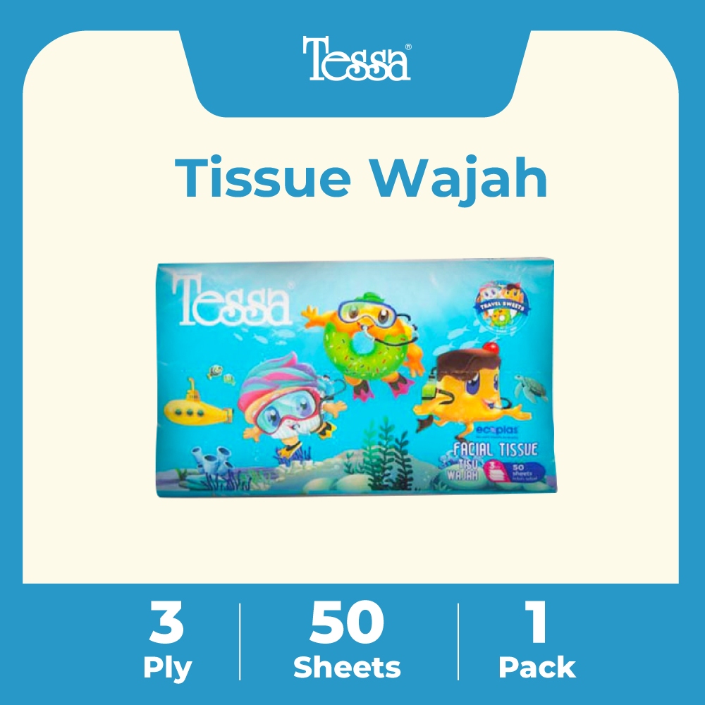 Tessa Travel Pack Facial Tissue (50 sheets x 3ply)