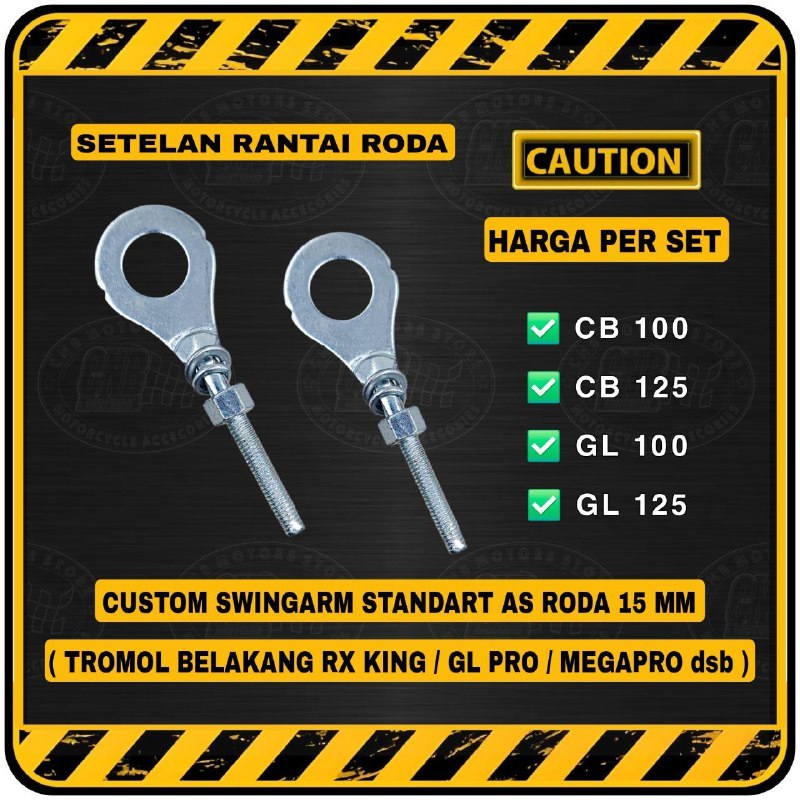 Anting / Setelan Rantai Arm Swingarm Honda CB 100 | GL100 | WIN Custom As 15 mm Tromol RX KING dsb