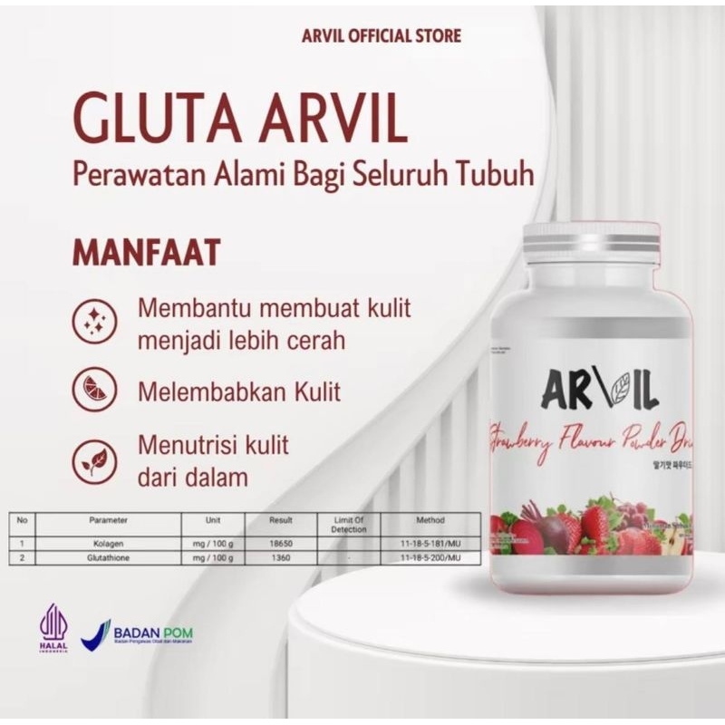 ARVIL GLUTA DRINK ( infus whitening aman BPOM halal