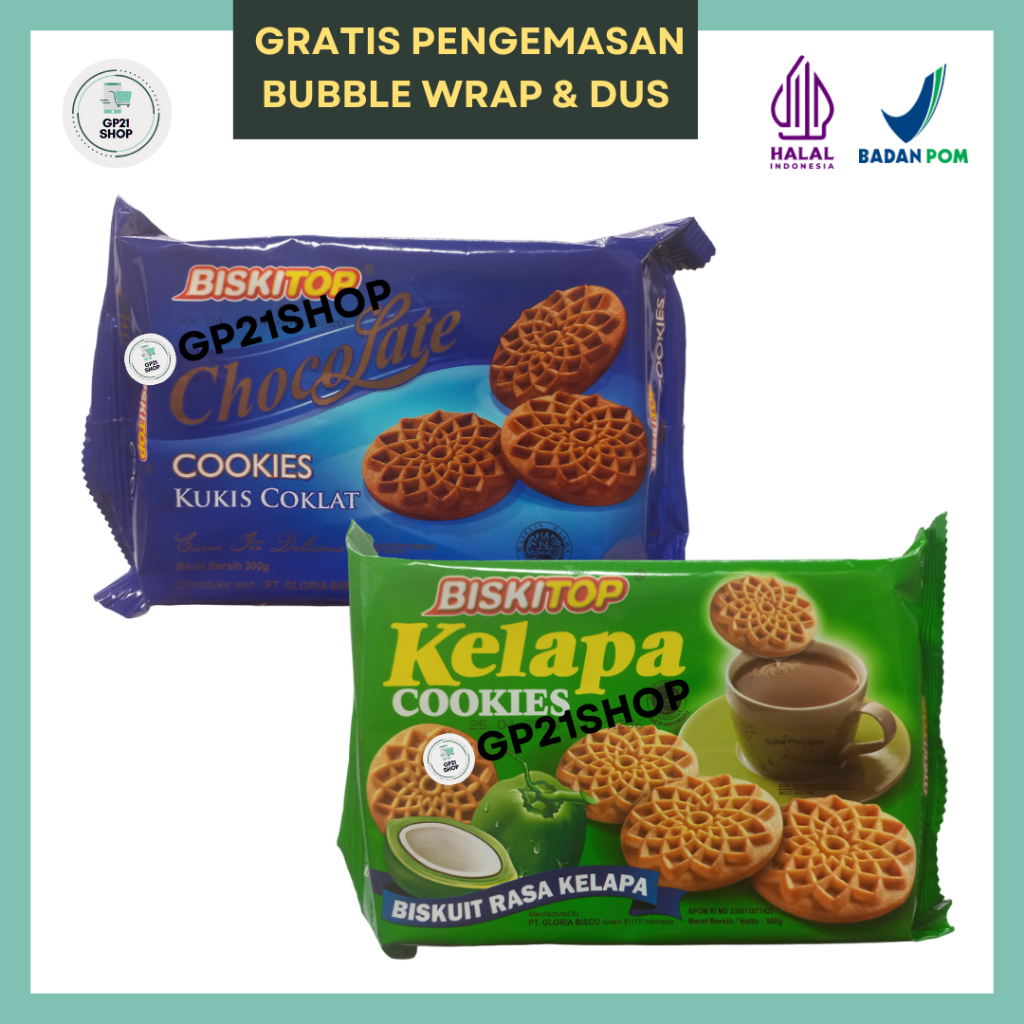 

Biskitop Chocolate Kelapa Cookies 300gr - Biskuit Coklat Kelapa Snack Cemilan Murah Enak