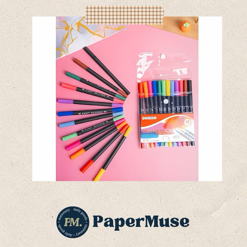 

Color Brush Pen 2 in 1 merek Squeezy Dual Tip CLP SQ-8912