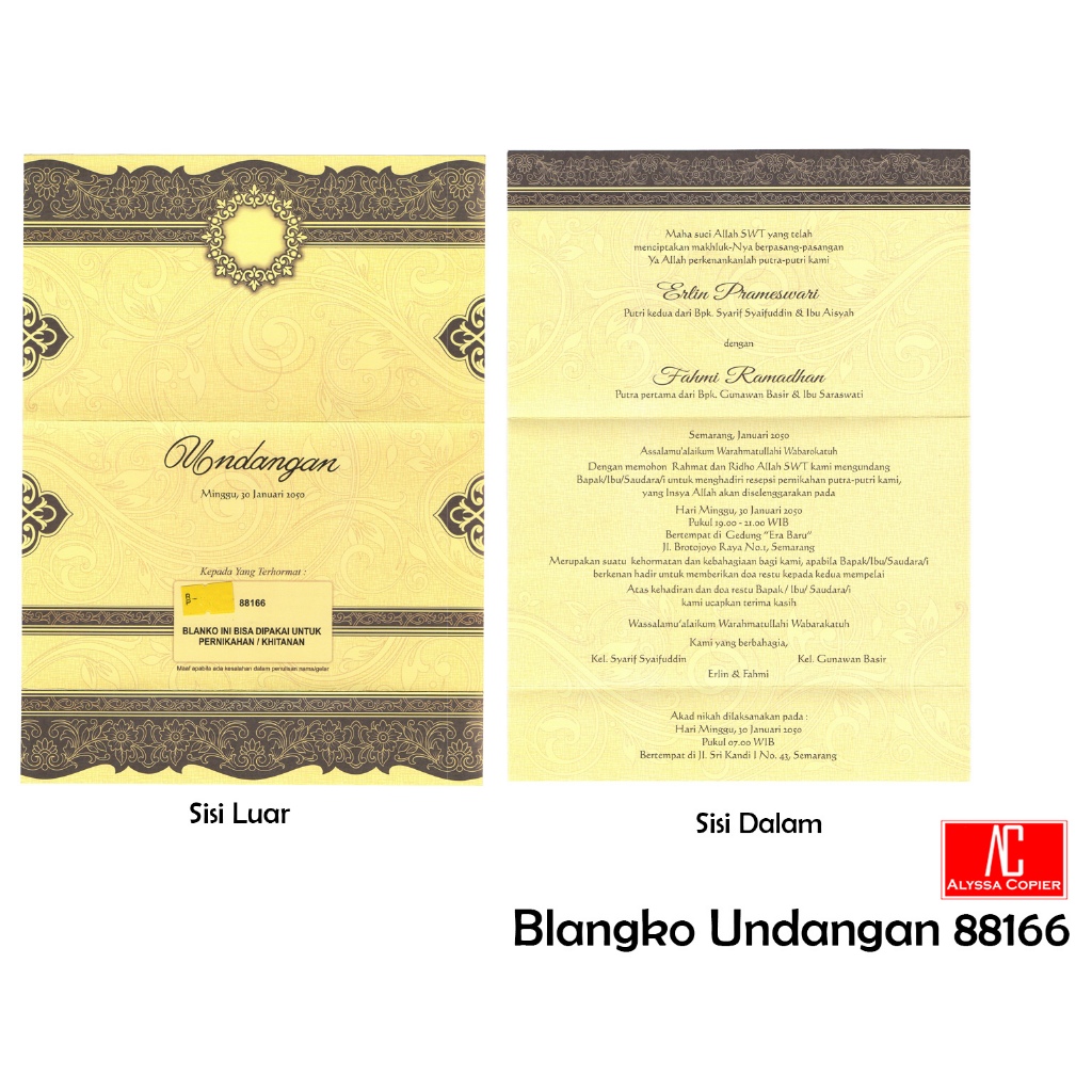 Undangan Murah Blangko Erba 88166