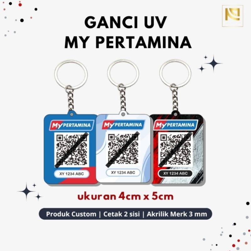 Keychain Custom UV Print My Pertamina Barcode 2 sisi