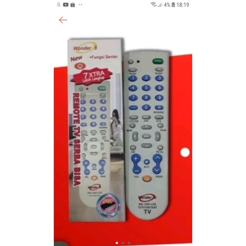 Remot TV tabung/LCD/LED multi Remot TV universal