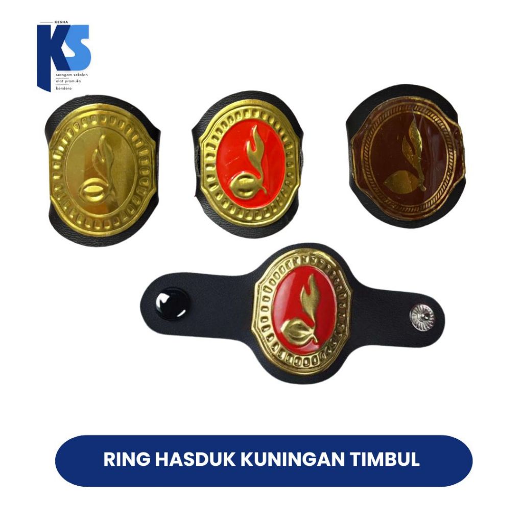 Ring hasduk pramuka kuningan timbul kalep kancing bahan logam kuningan