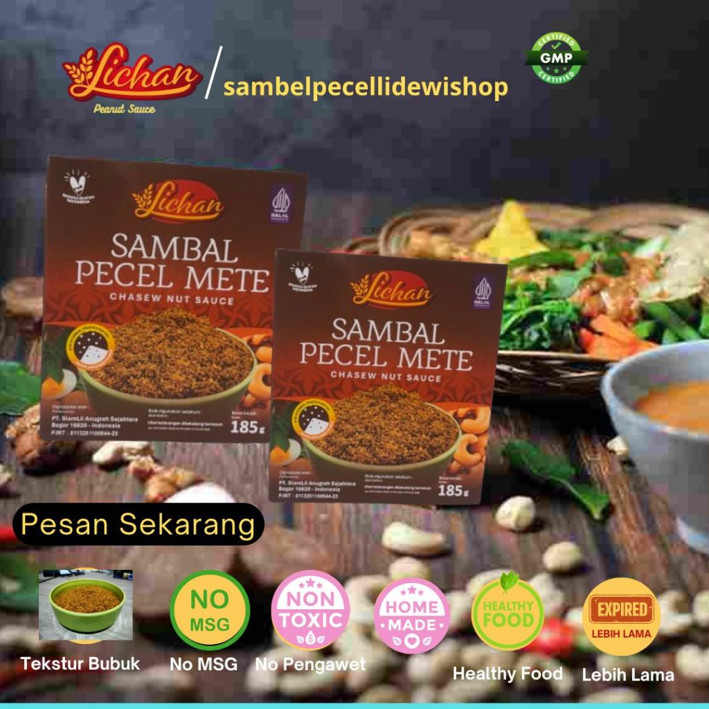 

Sambel/Bumbu Pecel Mete Sangrai Lichan/Original/Tekstur Bubuk/200gr/26.000