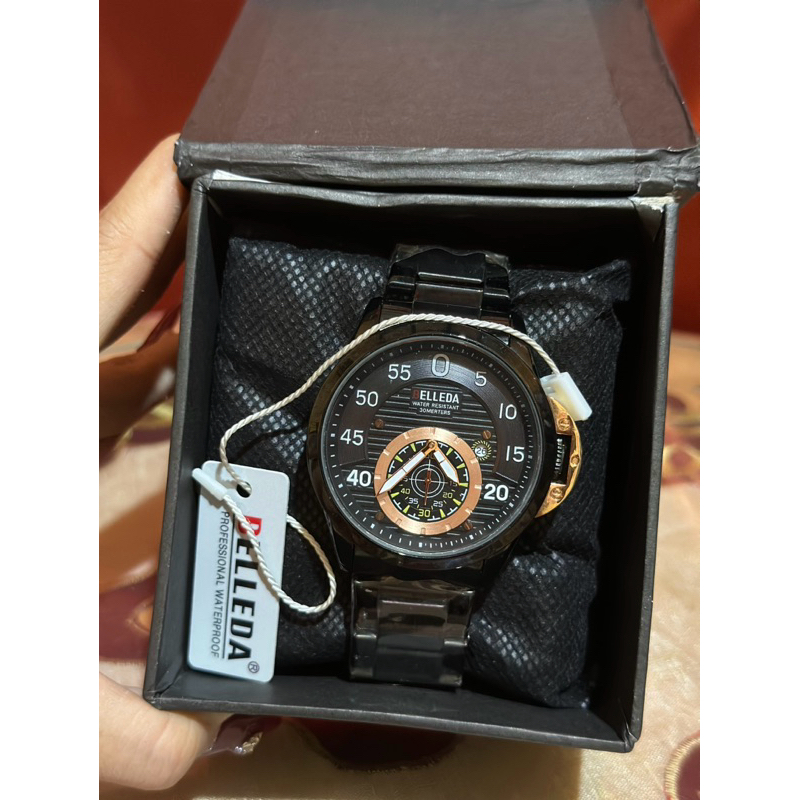 Jam Tangan Pria Belleda Original Rantai sport 100% waterproof free Box dan kartu Garansi
