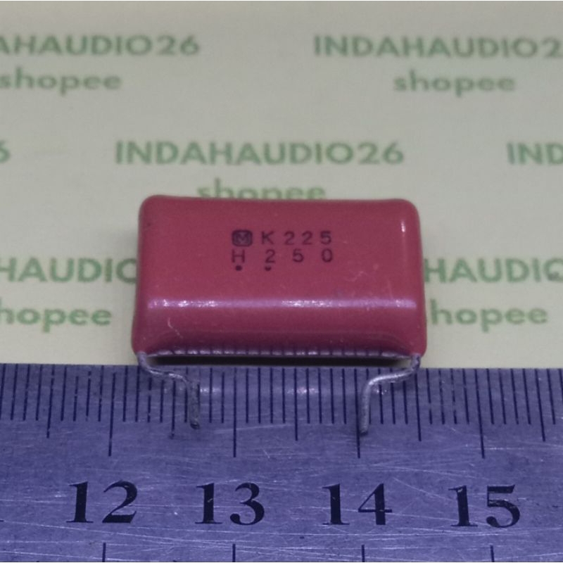 PANASONIC 225  250V 15mm 23mm milar M K225 H250 2.2uf mylar 225k M bukan 275v bukan 400v bukan 450v 